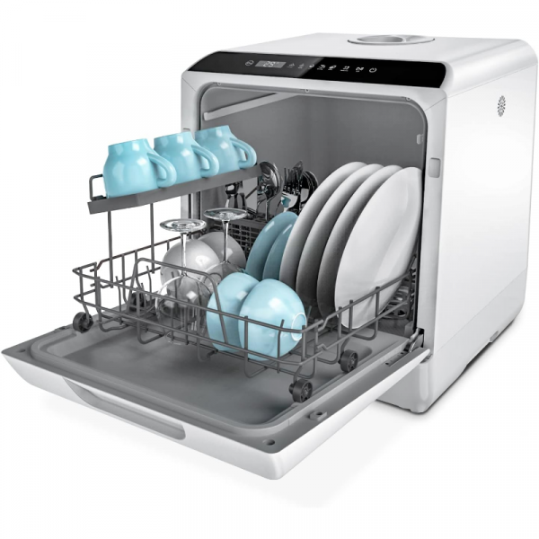 Hermitlux Mini Lavavajillas de 4 Servicios – Modelo Compacto 43 cm Blanco